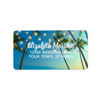 Etiqueta Palmeras Tropical Beach Lights RSVP Dirección de R