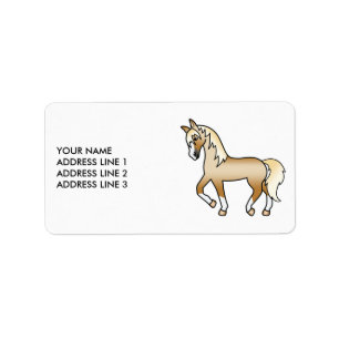 Etiqueta Palomino Personalizado Trotting Horse & Personaliz