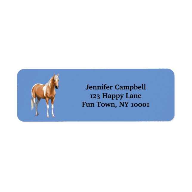 Etiqueta Palomino Pinto Quarter Horse Paint Stallion (Frente)