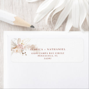 Etiqueta Pampas Grass Boho Floral