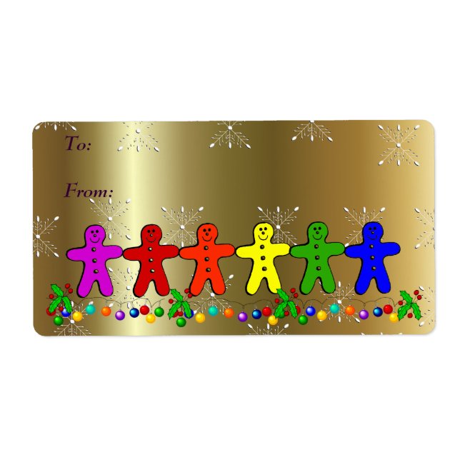 Etiqueta Pan de jengibre arcoiris (Frente)