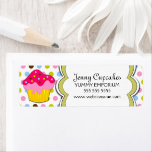 Etiqueta Panadería de pasteles coloridos