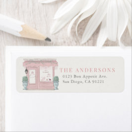 Etiqueta Panadería francesa pastelería Paris Pink Birday