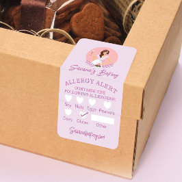 Etiqueta Panadería Mujer Alerta Alergia de Seguridad Alimen