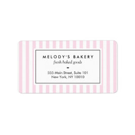 Etiqueta Panadería Retro Pink Candy Stripes