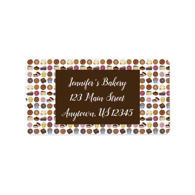 Etiqueta Panadería Venta de Bake Alimentos Brownie Cupakes  (Frente)