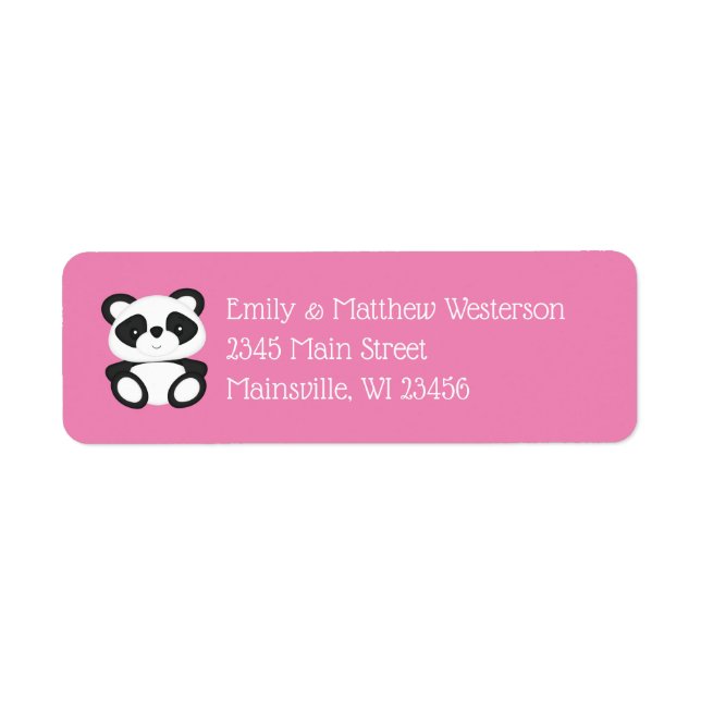 Etiqueta Panda Bear Baby Shower (Frente)