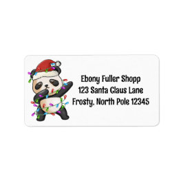 Etiqueta Panda Bear dab dabbin Navidades favoritos luces
