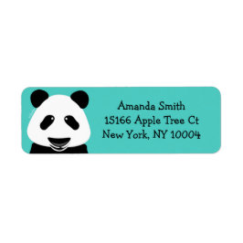 Etiqueta Panda Bear Verde azulado moderno