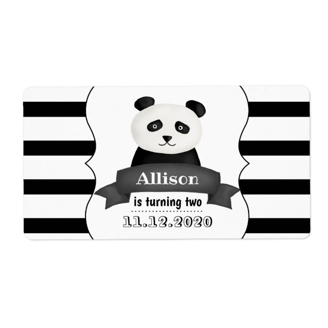 Etiqueta Panda Birthday Party (Frente)