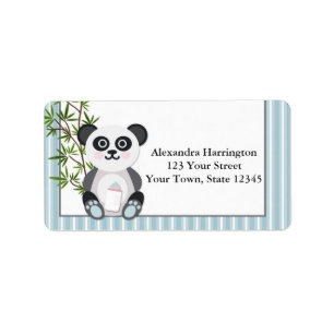 Etiqueta Panda del bebé, rayas
