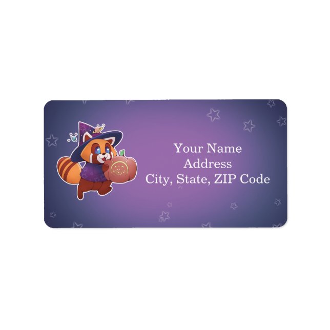 Etiqueta Panda espacial Halloween (Frente)