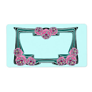 Etiqueta panel de rosas de art deco