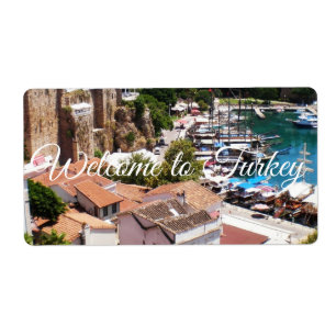 Etiqueta Panorama de la antigua ciudad de Kaleici de Antaly