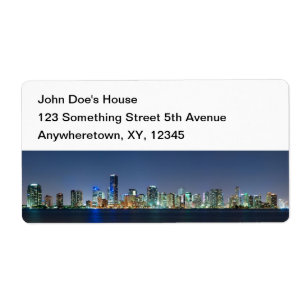 Etiqueta Panorama del horizonte de Miami