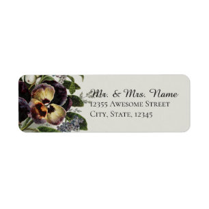 Etiqueta Pansies de época