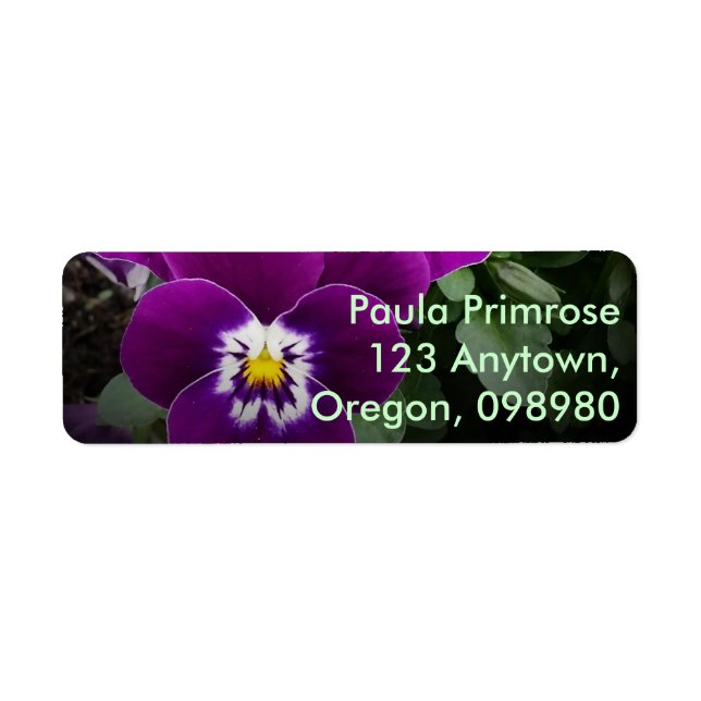 Etiqueta Pansy Purple Garden (Frente)