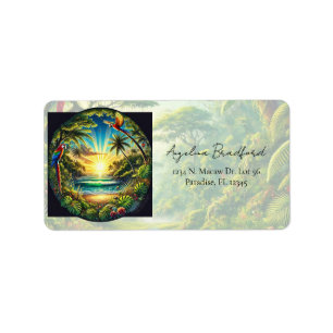 Etiqueta Pantalones tropicales cortos de macaws palmeras pl