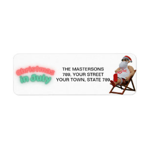 Etiqueta Papá Noel de Navidad en Julio