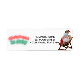 Etiqueta Papá Noel de Navidad en Julio