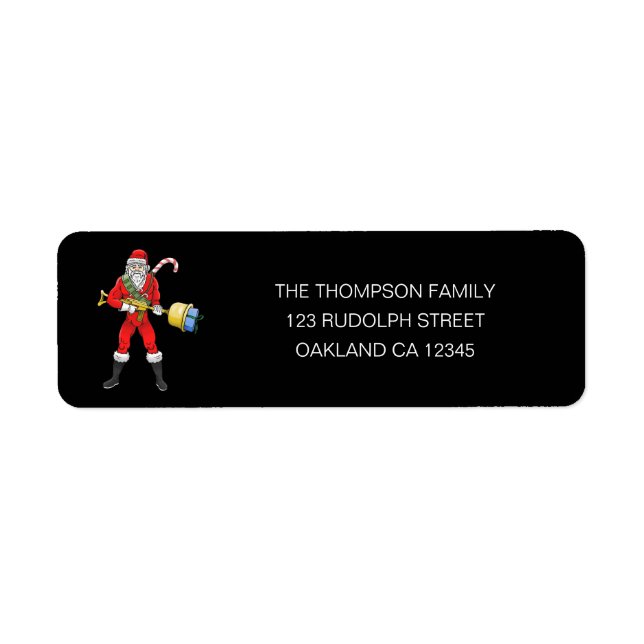 Etiqueta Papá Noel Feliz Navidad Parte 2 Dirección de devol (Frente)