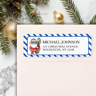 Etiqueta Papá Noel Golf Navidad Personalizada - Dirección d