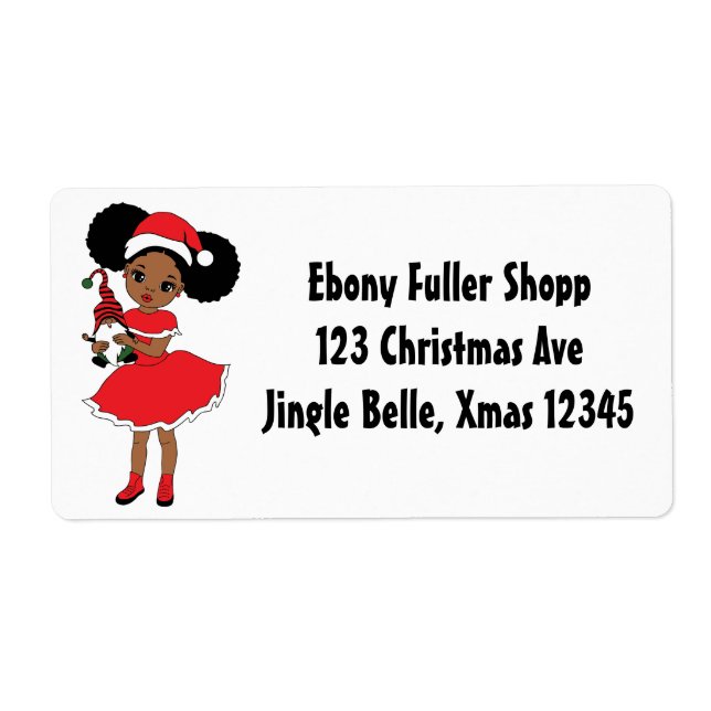 Etiqueta Papá Noel negro cree que los Navidades de Melanin  (Frente)