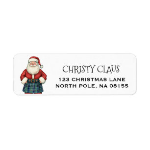 Etiqueta Papá Noel personalizado escocés/navidad escocesa 