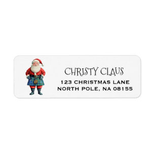 Etiqueta Papá Noel personalizado escocés/navidad escocesa 