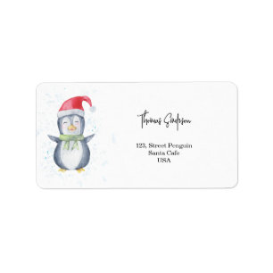 Etiqueta Papá Noel Pingüino