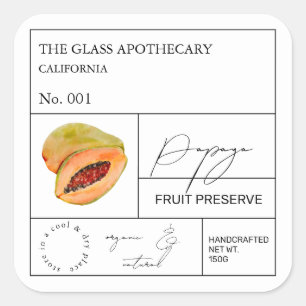 Etiqueta Papaya apoteórica