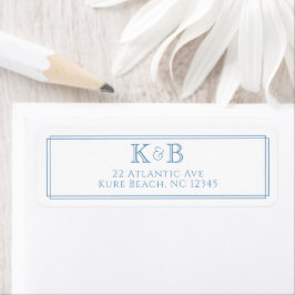 Etiqueta Papel de carta de boda con iniciales de él y ella 