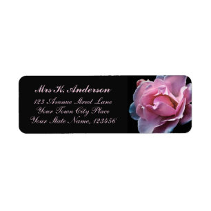 Etiqueta Papel de carta personalizado con foto de rosa rosa
