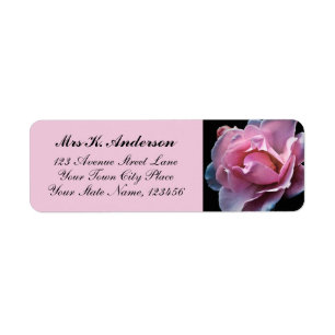 Etiqueta Papel de carta personalizado Foto Rosa Negra Rosa
