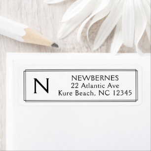 Etiqueta Papel de carta tradicional con borde blanco y negr
