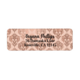 Etiqueta Papel de envolver damasco rosa dorado moderno glam