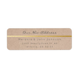 Etiqueta Papel natural Kraft blanco Nueva dirección RSVP