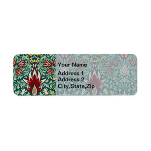 Etiqueta Papel pintado floral verde bosque de William Morri