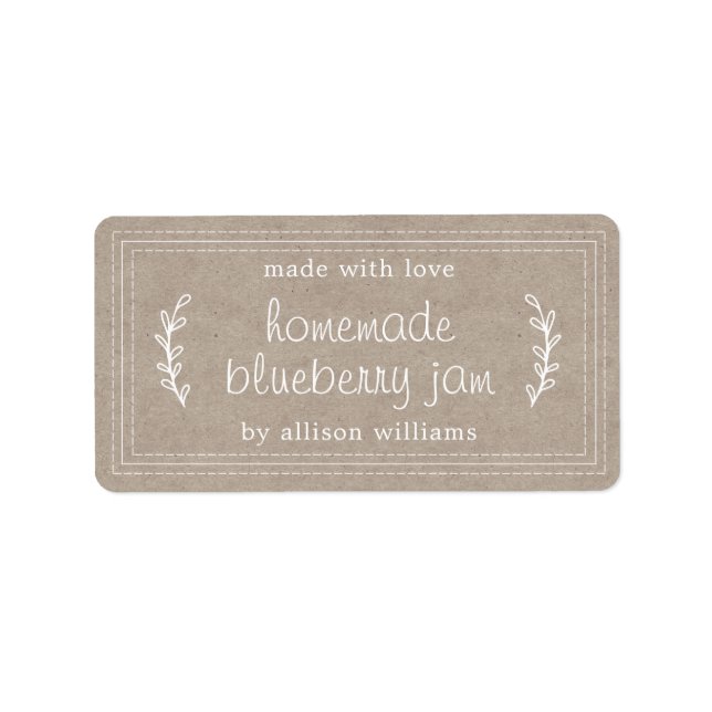 Etiqueta Papel rústico casero de arenque de arándano de ará (Frente)