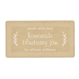 Etiqueta Papel rústico casero de arenque de arándano de ará