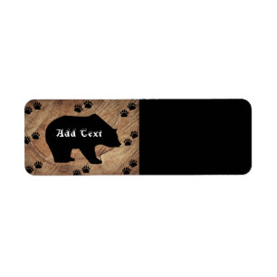 Etiqueta Papeles De Oso Y Oso Negro