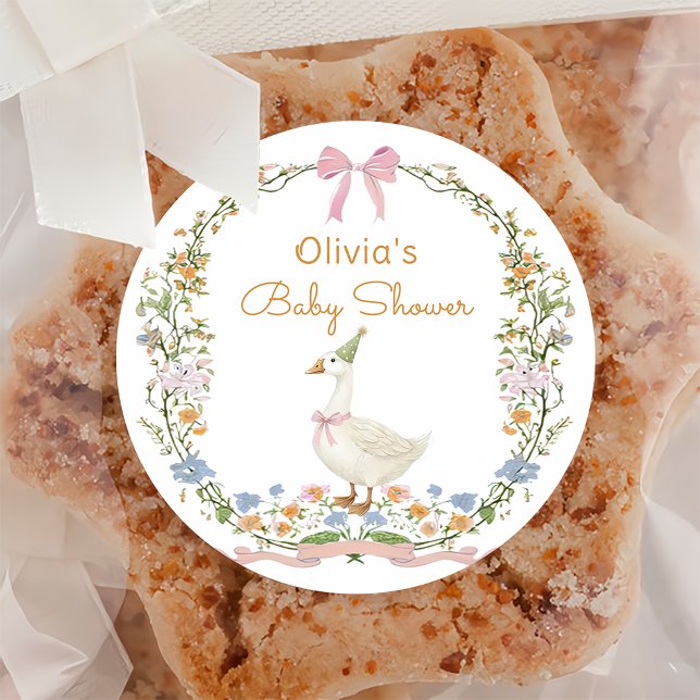 Etiqueta para Baby Shower de Ganso Tonto Suelto (Subido por el creador)