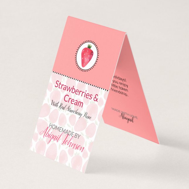 Etiqueta para Baño y Cuerpo Casero de Fresa | Tag (Anverso)