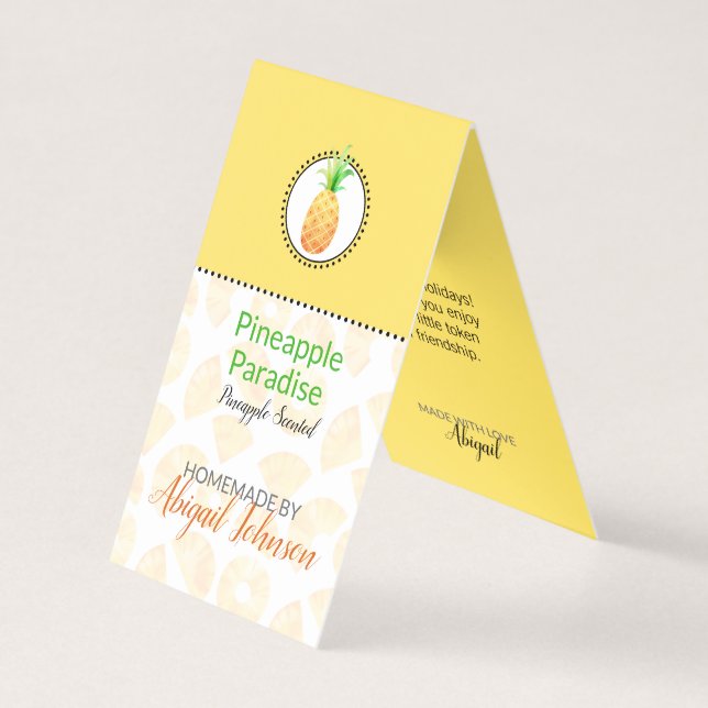 Etiqueta para Baño y Cuerpo Casero de Piña | Tag (Anverso)