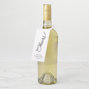 Etiqueta para botella con letra manuscrita   Cheer
