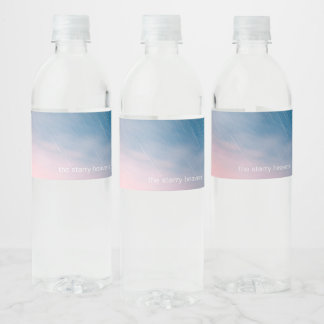 ETIQUETA PARA BOTELLA DE AGUA 明け方の空と流星　ペッドボトルラベル　パッケージ