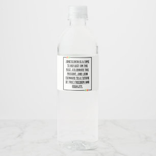 Etiqueta Para Botella De Agua 19 de junio, Libertad para los afroamericanos.