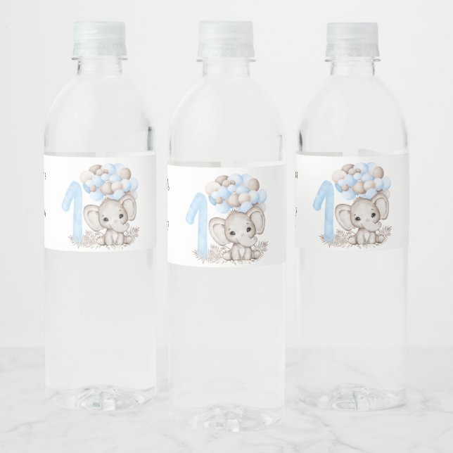 Etiqueta Para Botella De Agua 1.ᵉʳ Fiesta de cumpleaños | Niño | Etiqueta de bot (Botellas)