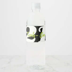 Etiqueta Para Botella De Agua 21ra fiesta de cumpleaños moderna, de moda