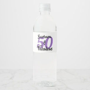 Etiqueta Para Botella De Agua 50 y fabulosa fiesta de cumpleaños personalizada